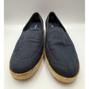 Grasshoppers Womens Navy Canvas Espadrille Slip On Loafers Size 8M